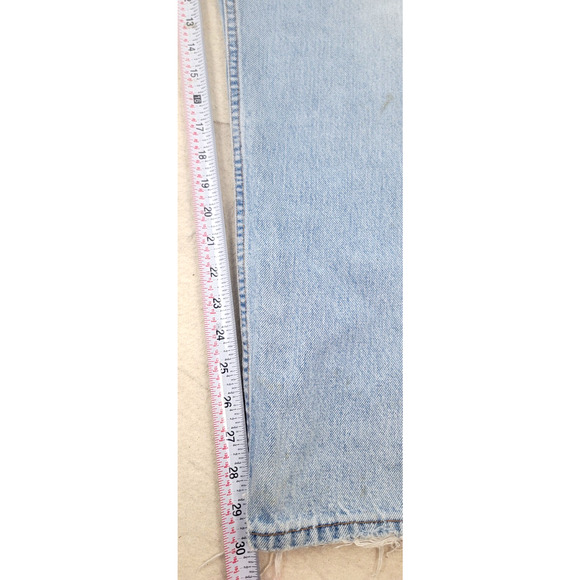 Vintage Levi's 505 Jeans Light Wash Distressed Ripped Frayed Hem Thrashed *READ* - Picture 16 of 16